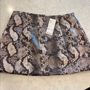 Urban Outfitters Snake Print Button-Front Skirt